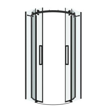 Душевое ограждение Grossman Classic 301.K33.04.9090.21.00 (90х90х195) четверть круга,раздвижная,черный матовый,стекло прозрачное, 1 место