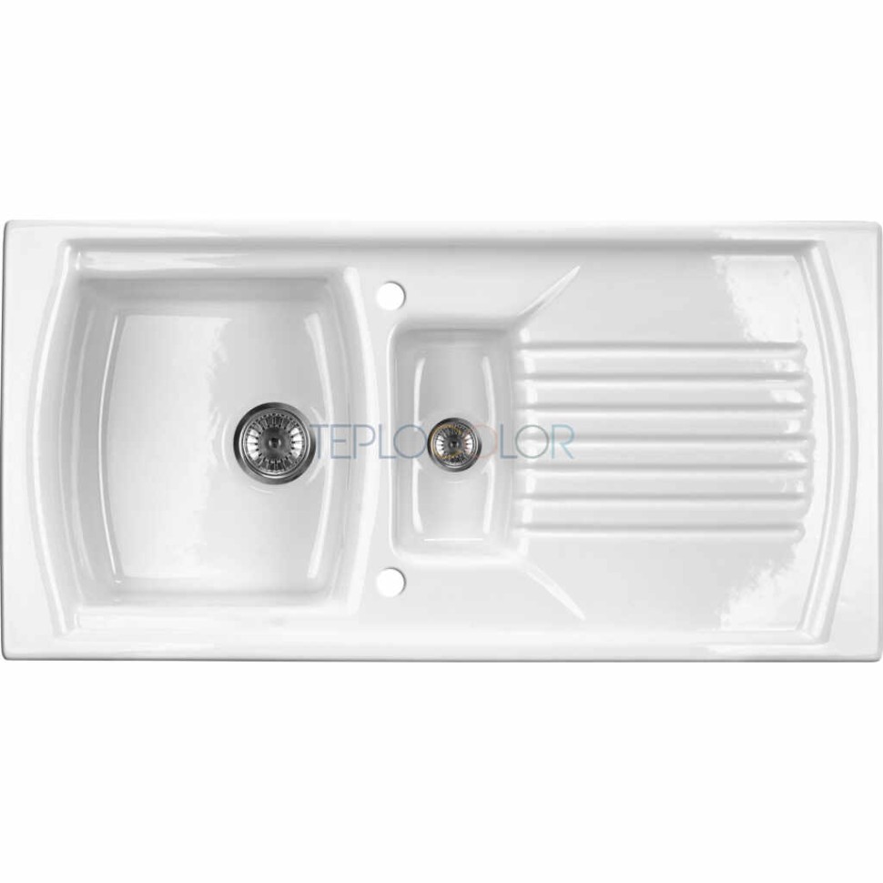 Керамическая мойка, 1.5-чаши с осушкой