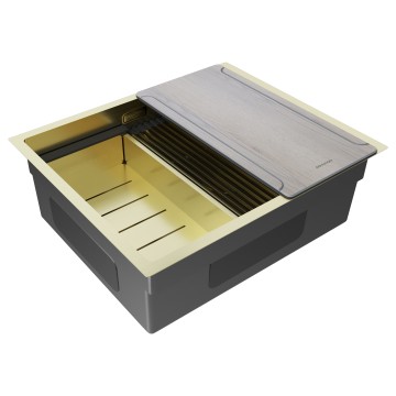 Мойка нерж. сталь NEXT-MULTI SINK 54 UNI, PM785445-LG, светлое золото, 540х450мм, Paulmark