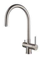 Смеситель для кухни HELLER, брашированная сталь, He213218-BS, Paulmark