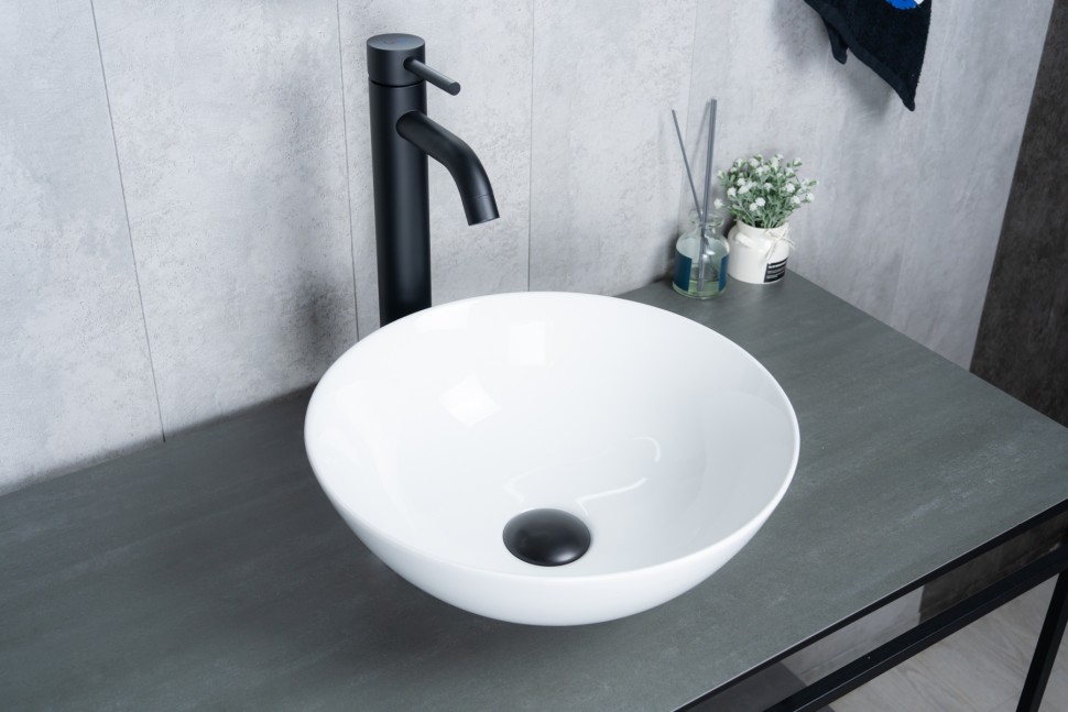 Раковина Gid 9081W 51243 накладная белая 36x36x14
