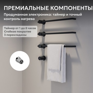 Полотенцесушитель электрический ABBER Charme AH4003MB черный матовый