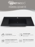 Раковина для ванной 86 см, Uperwood Parma Quartz, черная матовая, космос