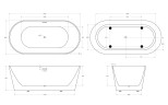 Акриловая ванна BELBAGNO BB416-1700-800