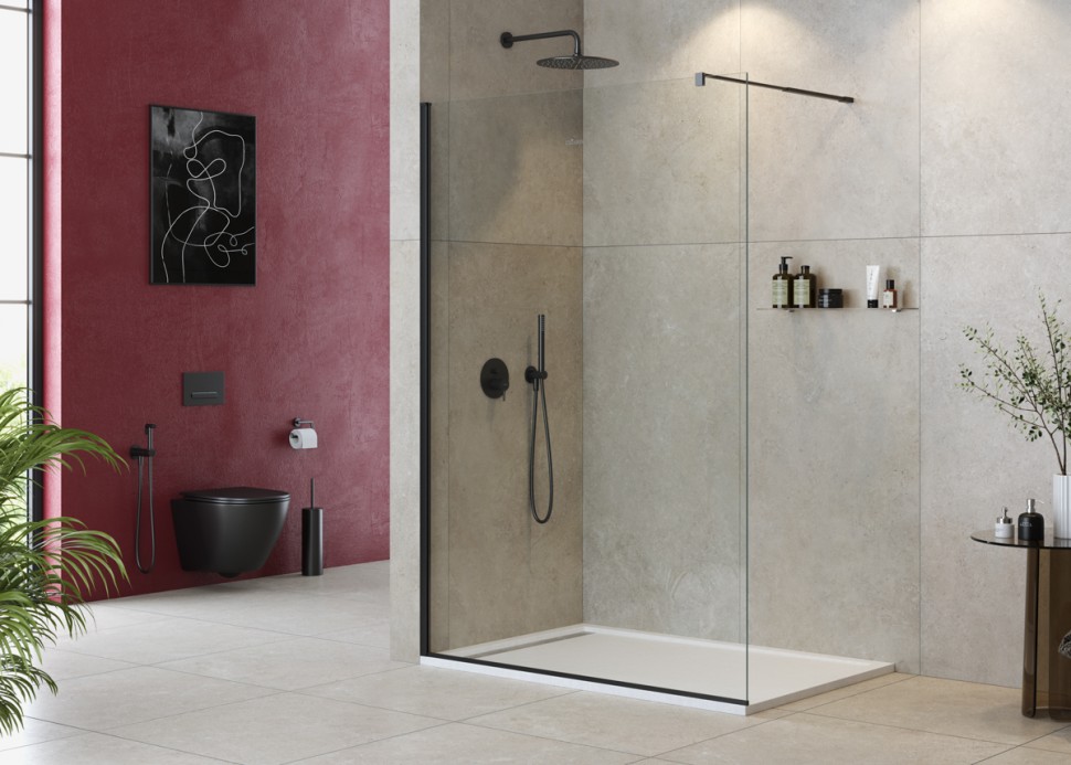 Душевая перегородка CEZARES LIBERTA-L-1-130-C-NERO