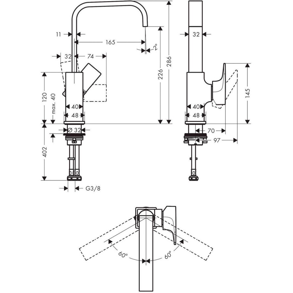 Смеситель для раковины Hansgrohe Metropol 32511990, золото