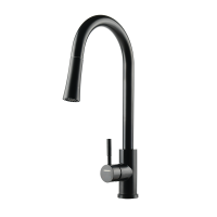 Смеситель для кухни c выдвижным изливом, черный матовый 87273