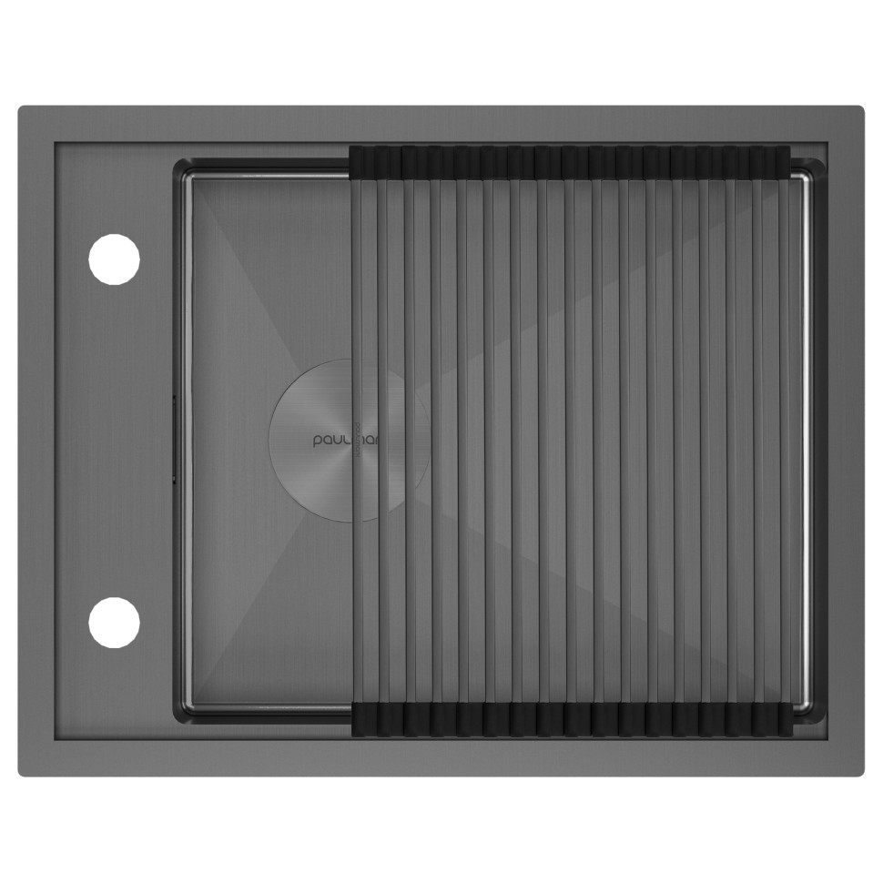 Мойка нерж. сталь SHELF 58 UNI, PM725846-GM, вороненая сталь, 580х460мм, Paulmark