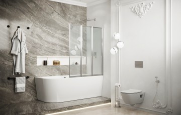 Шторка для ванны Ambassador Bath Screens 16041113 (90х140) хром,стекло прозрачное,складная,1 место