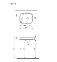 Раковина Ambassador Diamond 126T20001 (540*450*100) БЕЛАЯ