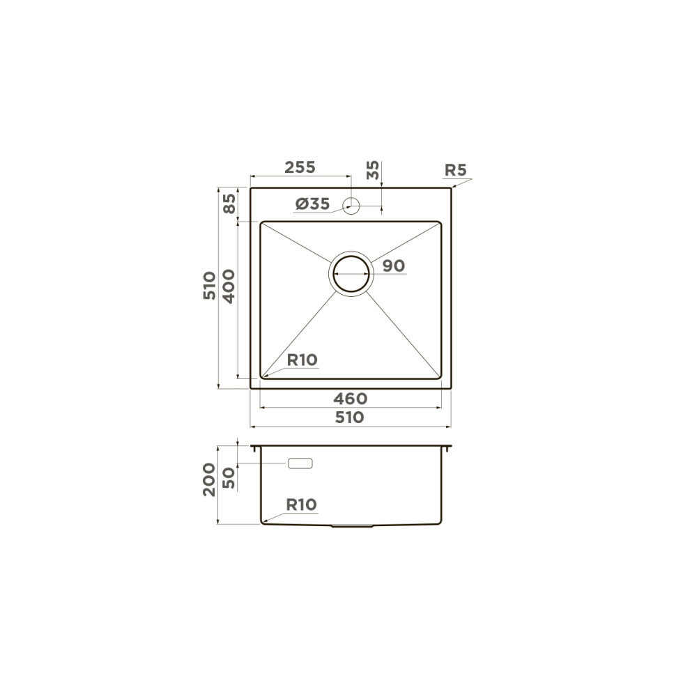 Кухонная мойка Omoikiri Akisame 51-IN нерж. сталь/нержавеющая сталь