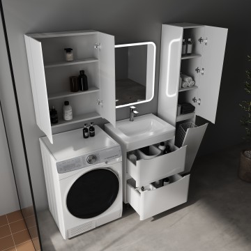 Колонна универсальная STYLE LINE "Бергамо" с корзиной, Люкс Плюс антискрейтч белый глянец