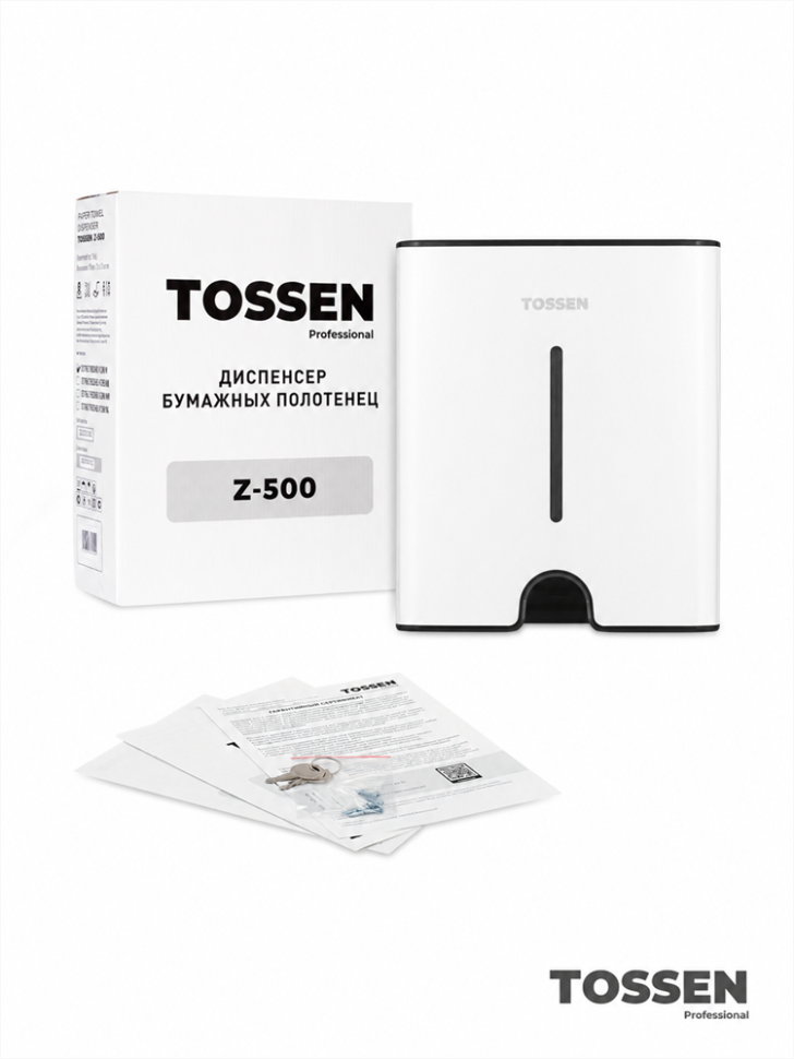 TOSSEN Z-500 MW (Белая сталь) - диспенсер бумажных полотенец