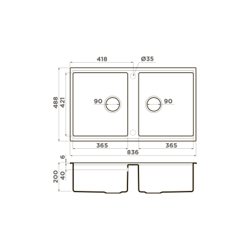 Кухонная мойка Omoikiri Kitagawa 83-2-U-WH Artceramic/белый