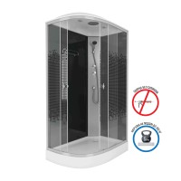 Душевая кабина Niagara Eco NG-4512-14R BLACK (120х80х215) низкий поддон(13см),стекло мозаика,3 места