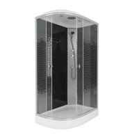 Душевая кабина Niagara Eco NG-4512-14R BLACK (120х80х215) низкий поддон(13см),стекло мозаика,3 места