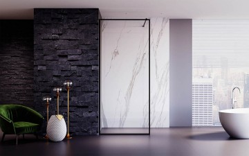 Душевая перегородка Veconi Korato KR-81B, 1000x2000, черный матовый, стекло прозрачное New