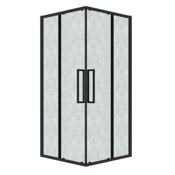 Душевое ограждение Grossman Cosmo 300.K33.02.8080.21.02 (80х80х195) квадрат,раздвижная,черный матовый,стекло шиншилла, 1 место