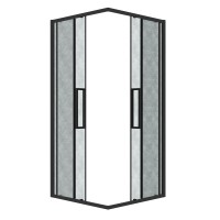Душевое ограждение Grossman Cosmo 300.K33.02.8080.21.02 (80х80х195) квадрат,раздвижная,черный матовый,стекло шиншилла, 1 место