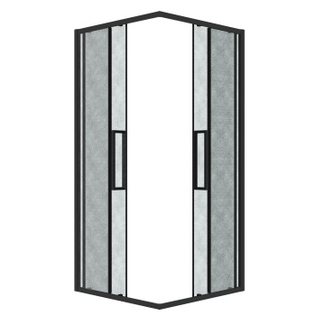 Душевое ограждение Grossman Cosmo 300.K33.02.8080.21.02 (80х80х195) квадрат,раздвижная,черный матовый,стекло шиншилла, 1 место