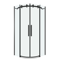 Душевое ограждение Grossman Classic 301.K33.04.1010.21.00 (100х100х195) четверть круга,раздвижная,черный матовый,стекло прозрачное, 1 место