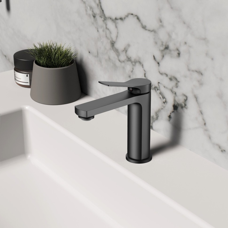 Смеситель для раковины Arco VBF-4AR01MB, черный матовый