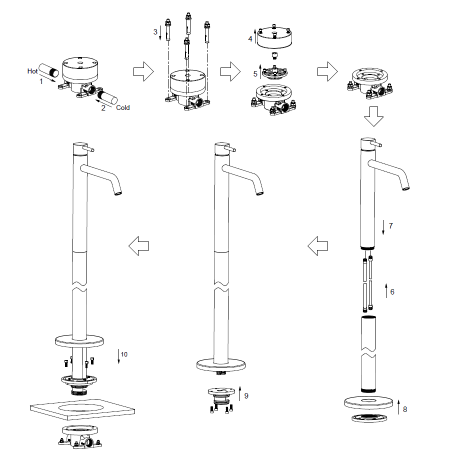 AQM6211GM Siena Смеситель для напольной раковины (монт. часть в комплекте), металл