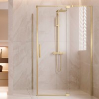 Душевой уголок Экстенза (Extenza) VSR-4EX111210CLG, 1100/1200*1000, брашированное золото, стекло прозрачное