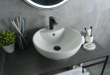 Раковина Gid N9001 51101 накладная белая 45x45x17