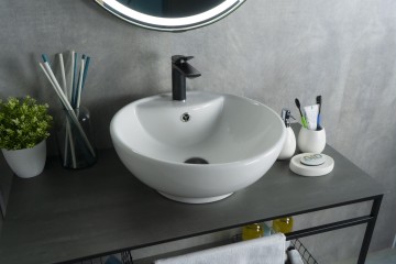 Раковина Gid N9001 51101 накладная белая 45x45x17