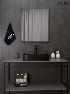 Раковина Gid Bm9550 53364 накладная черная матовая 50x40x11