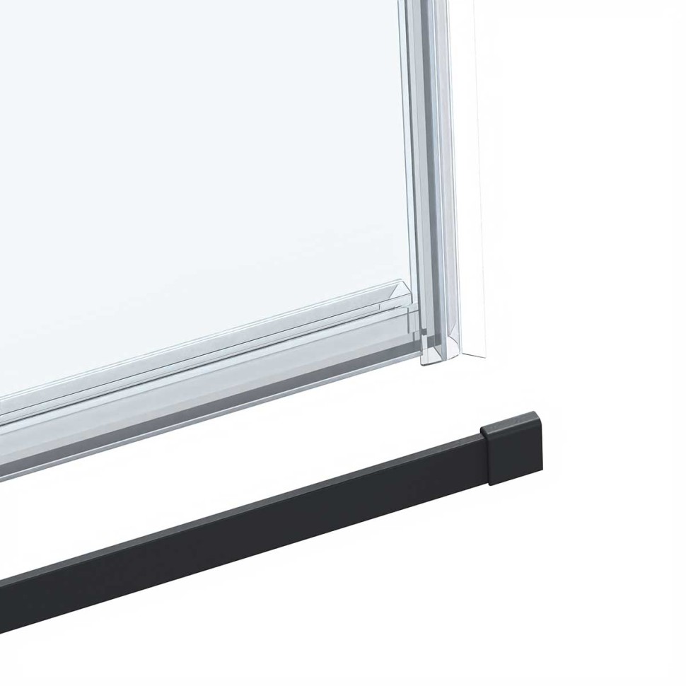 Душевая дверь Como Soft VDS-1CS110CLB, 1100, черный, стекло прозрачное