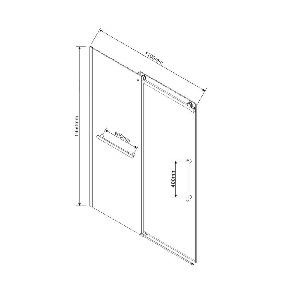 Душевая дверь Como Soft VDS-1CS110CLB, 1100, черный, стекло прозрачное