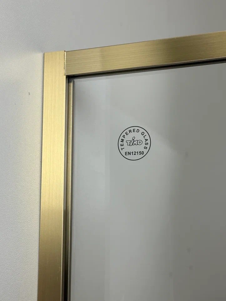 Timo Душевая дверь TDSS-140/17C-8L, раздвиж 1400*2000, проф матовое золото + торцевое стекло TSS-1000/17C-8 1000*2000, проф матовое золото