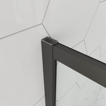 Душевой угол Veconi Ottimo P10 B, 1000x1000x1900, черный матовый, стекло тонированное матовое
