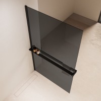 Душевая перегородка Walk-In VSW-1HR110CGB, 1100*2000, черный, стекло тонированное