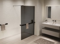 Душевая перегородка Walk-In VSW-1HR110CGB, 1100*2000, черный, стекло тонированное