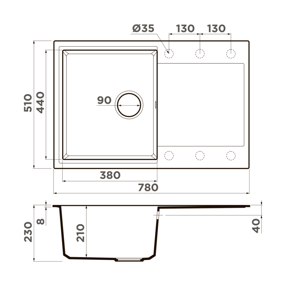 Кухонная мойка Omoikiri Daisen 78T-WH Tetogranit/белый