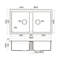 Кухонная мойка Omoikiri Kitagawa 86-2-GB Artceramic/графит