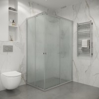 Душевое ограждение Niagara Eco NG-1018-14QMT (100х80х190) прямоугольник,раздвижное,хром,стекло матовое,1 место