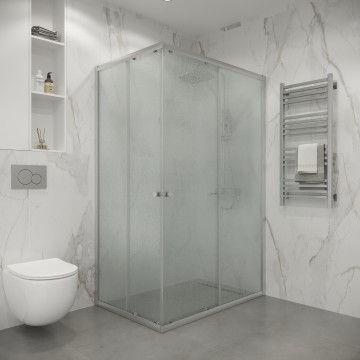 Душевое ограждение Niagara Eco NG-1018-14QMT (100х80х190) прямоугольник,раздвижное,хром,стекло матовое,1 место