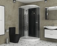 Душевая кабина Niagara Eco NG-4512-14L BLACK (120х80х215) низкий поддон(13см),стекло мозаика,3 места