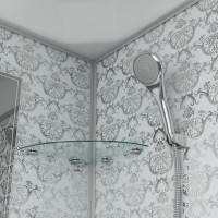 Душевая кабина Niagara Luxe NG-7701DW (90x90х210) низкий поддон(15см),дверь распашная,стенки серебро,3 места