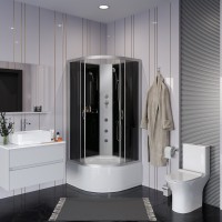Душевая кабина Niagara Classic NG-2509-14BKG (100х100х200) высокий поддон(40см),стекло тонированное,4 места