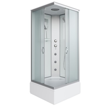 Душевая кабина Niagara Classic NG-1108-14G (90х90х215) средний поддон(26см),стекло матовое,4 места с полкой