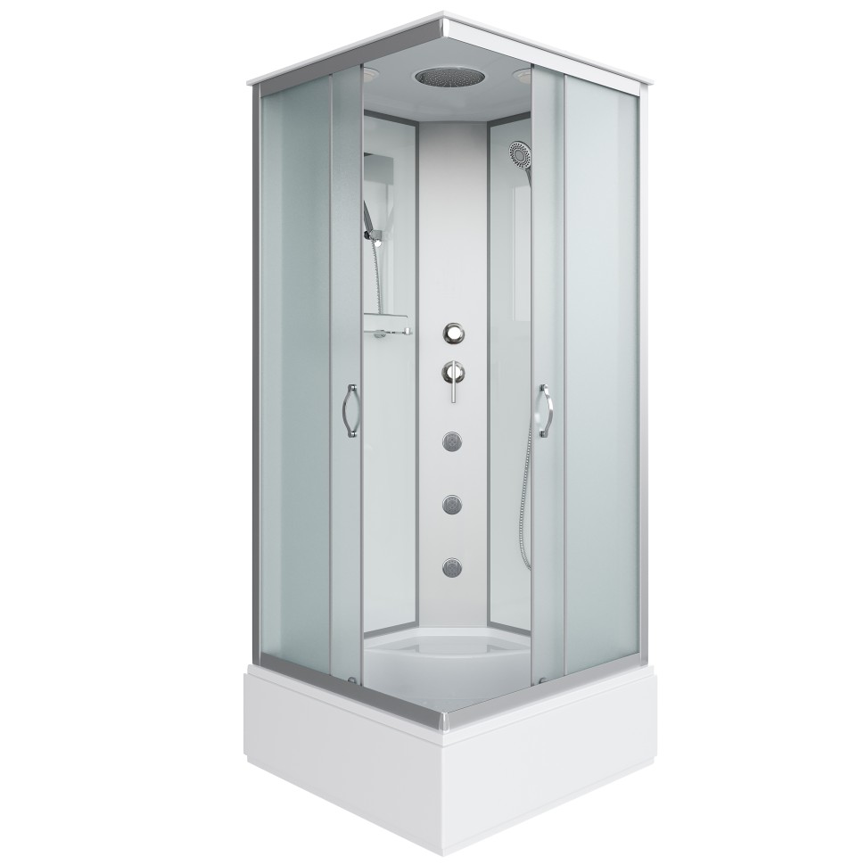 Душевая кабина Niagara Classic NG-1108-14G (90х90х215) средний поддон(26см),стекло матовое,4 места с полкой