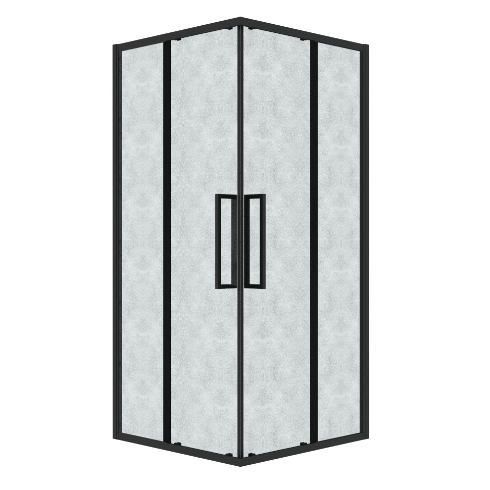 Душевое ограждение Grossman Cosmo 300.K33.02.9090.21.02 (90х90х195) квадрат,раздвижная,черный матовый,стекло шиншилла, 1 место