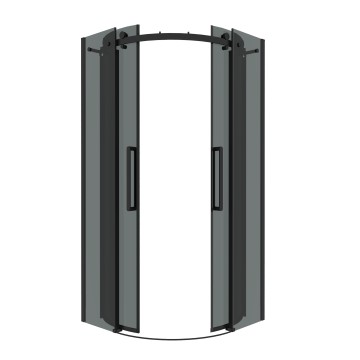 Душевое ограждение Grossman Classic 301.K33.04.9090.21.10 (90х90х195) четверть круга,раздвижная,черный матовый,стекло тонированное,1 место
