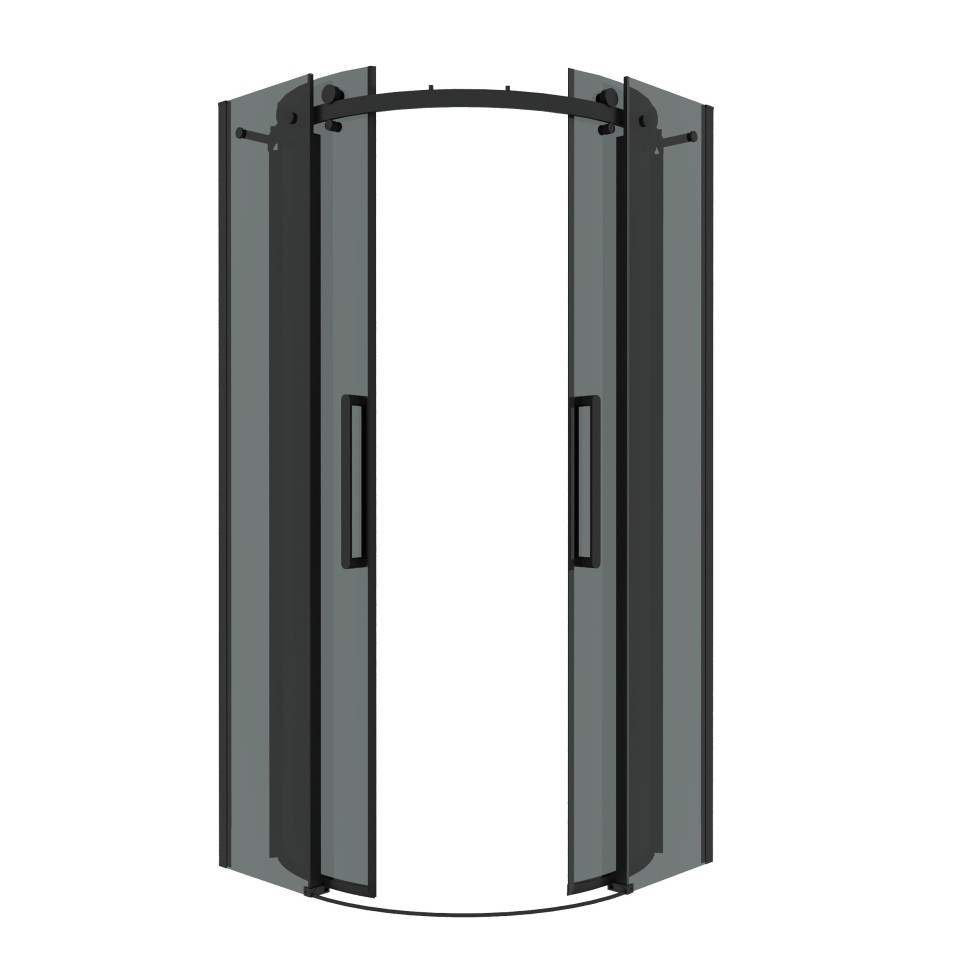 Душевое ограждение Grossman Classic 301.K33.04.9090.21.10 (90х90х195) четверть круга,раздвижная,черный матовый,стекло тонированное,1 место