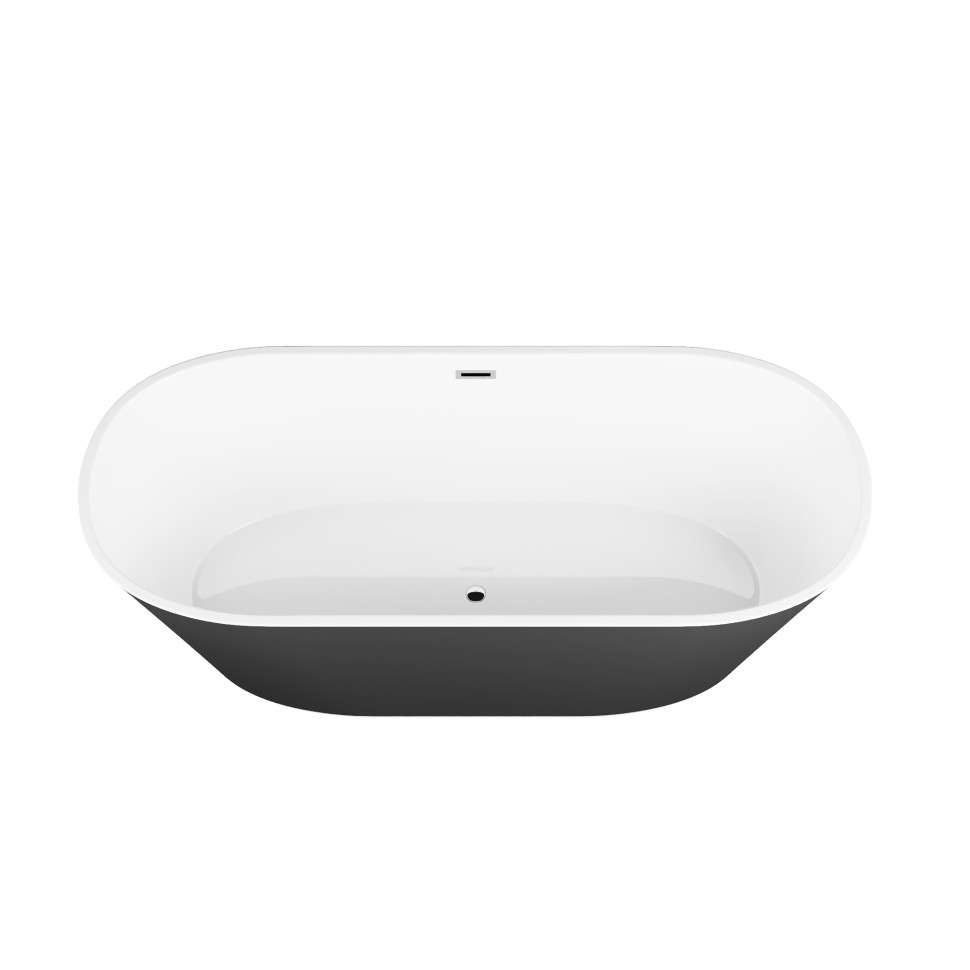 Ванна отдельностоящая Grossman Forta GR-1503MB (170х75х58) цвет черный/белый матовый,1 место